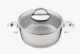 Кастрюля "Аметист" 1,0 л со стеклянной крышкой (160/150 мм)